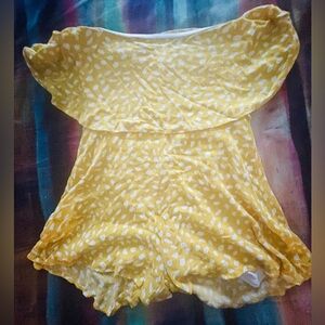 Pink Lily Yellow & White Romper